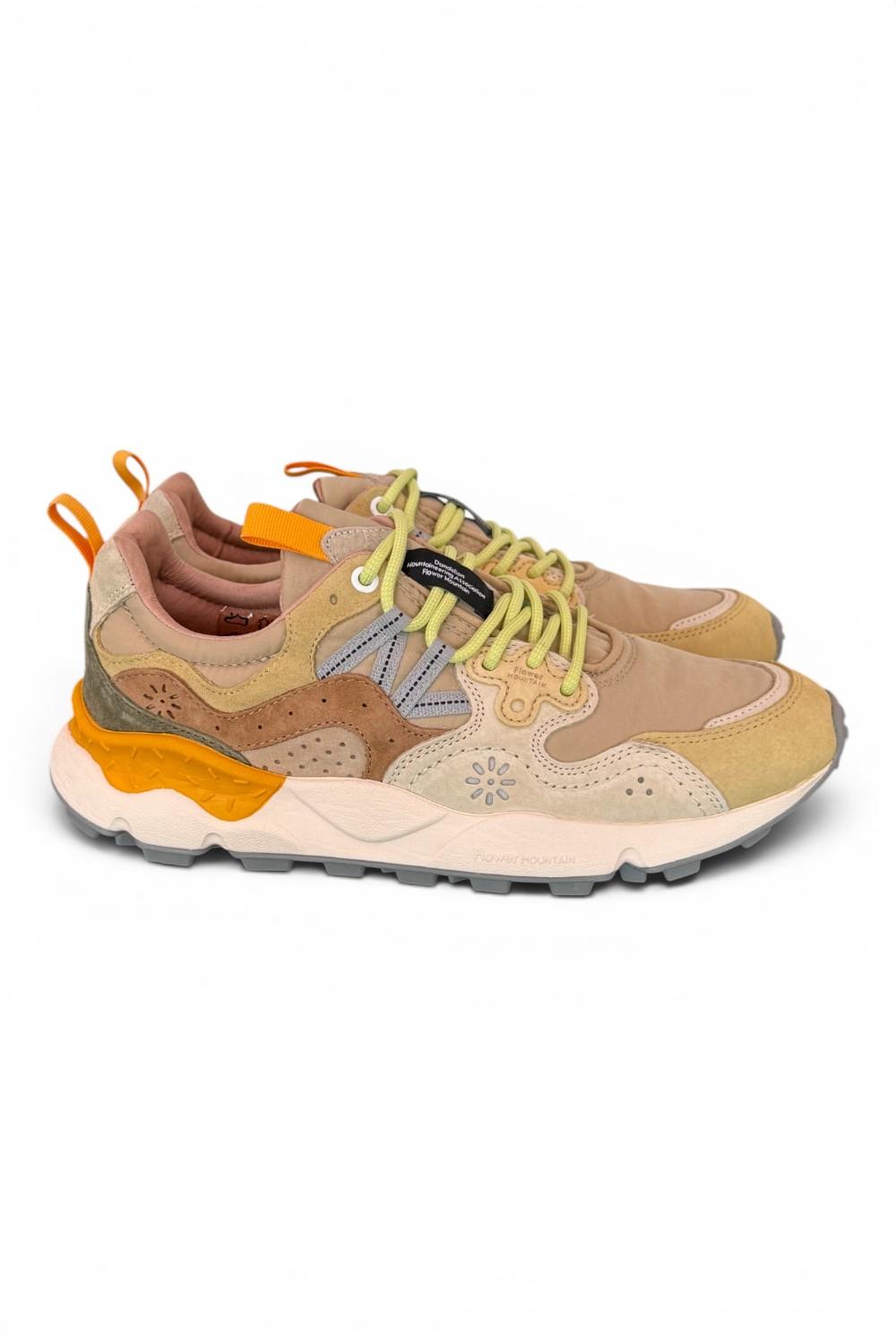 Sneaker uomo Yamano 3 1G15 beige yellow Flower Mountain 