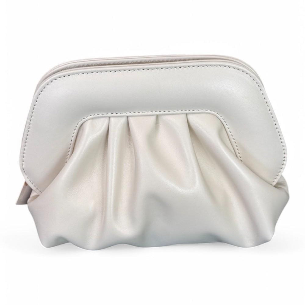 Pochette chiusura scatto ecopelle milk 