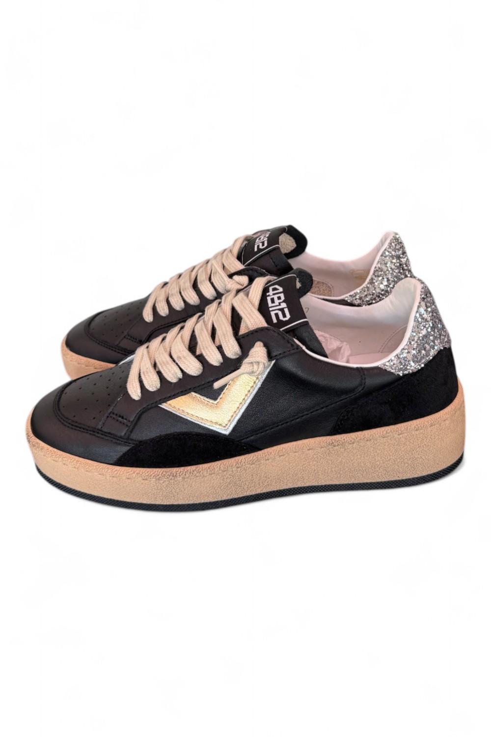 Sneaker donna Play nero oro 4B12 