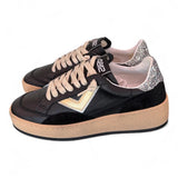 Sneaker donna Play nero oro 4B12 