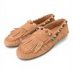 Mocassino frange suede nocciola Inuovo<BR/> 