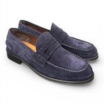 Mocassino camoscio blu Franco Fedele 