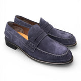 Mocassino camoscio blu Franco Fedele 
