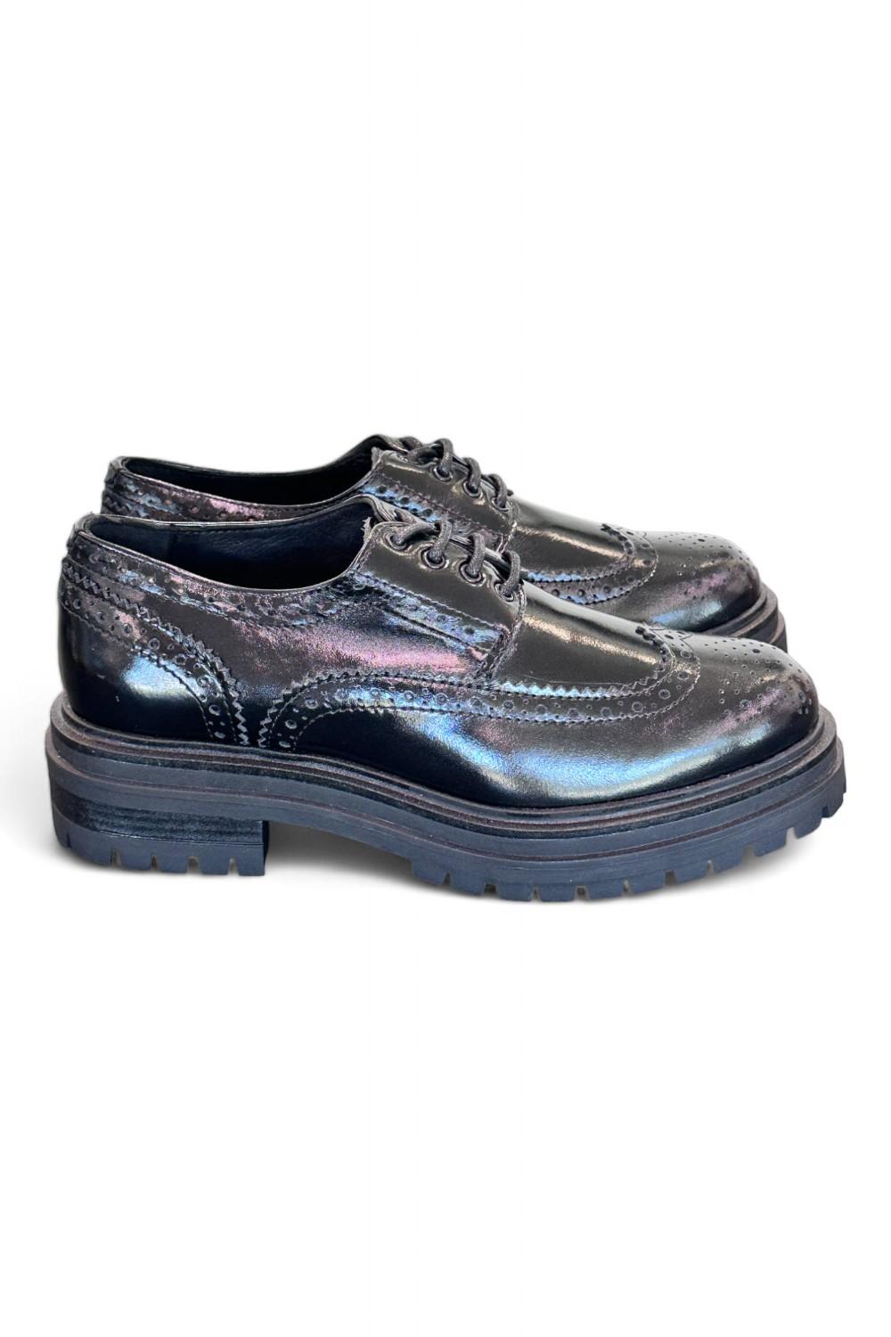 Scarpa allacciata imperiale donna Les Tulipes nera 