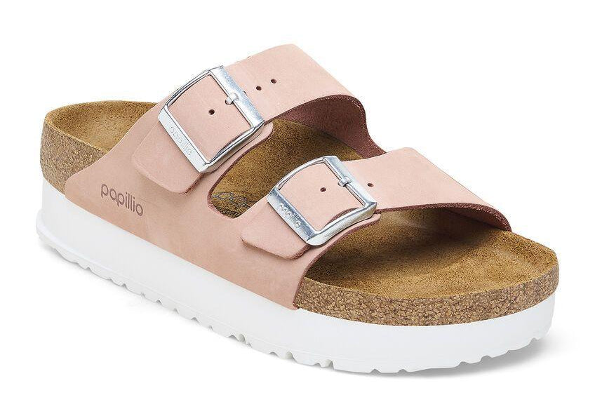 Ciabatta Arizona Papillio birkenstock pink nabuk leahter platform 