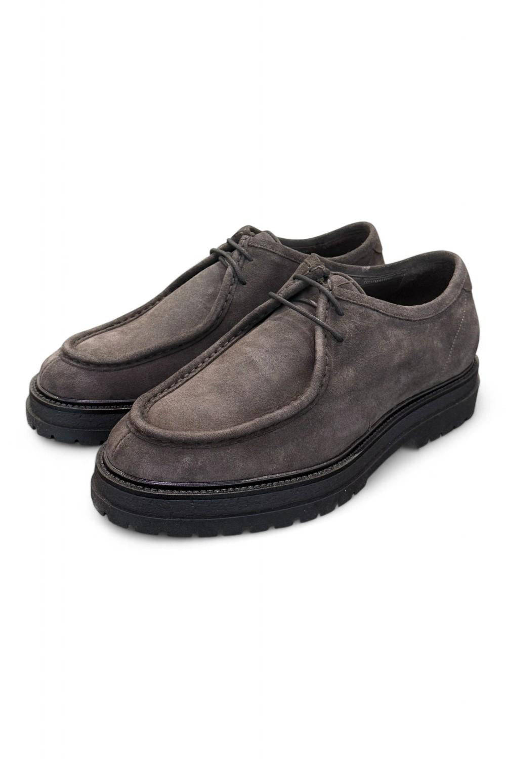 Allacciato ingegnere suede grigio Dino Draghi<BR/> 