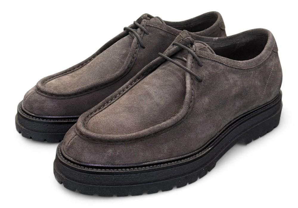 Allacciato ingegnere suede grigio Dino Draghi<BR/> 