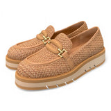 Mocassino rafia e pelle grano suola micro Bruno Premi<BR/> 