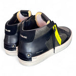 Sneaker mid uomo pelle nero verde Crime London Deluxe Mid Downtown 