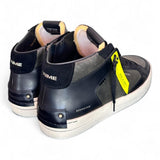 Sneaker mid uomo pelle nero verde Crime London Deluxe Mid Downtown 