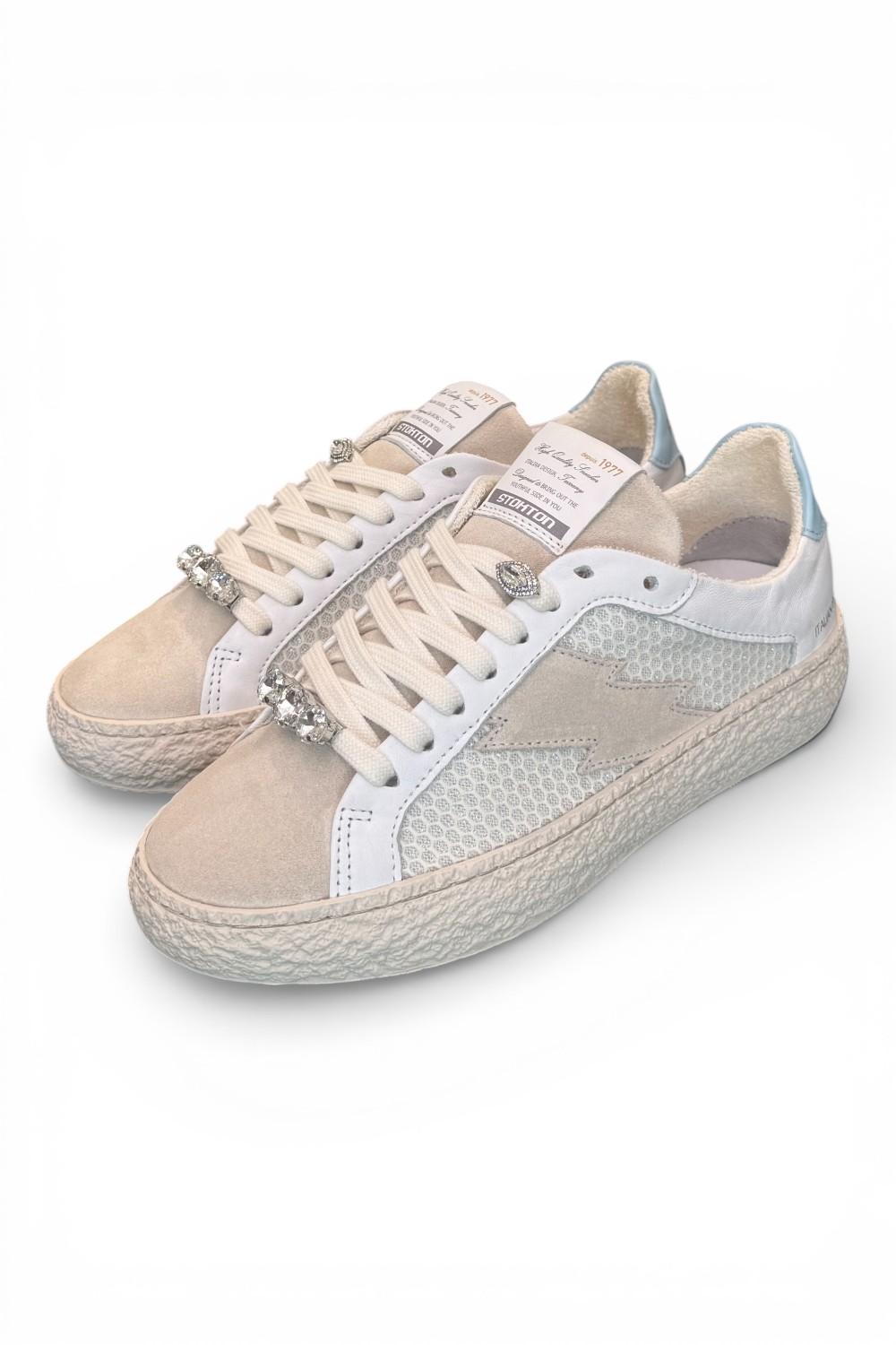 Sneaker donna crep beige celeste Stokton<BR/> 