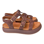 Sandalo gabbia suede moro Z40 Inuovo<BR/> 