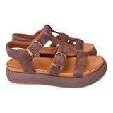 Sandalo gabbia suede moro Z40 Inuovo<BR/> 