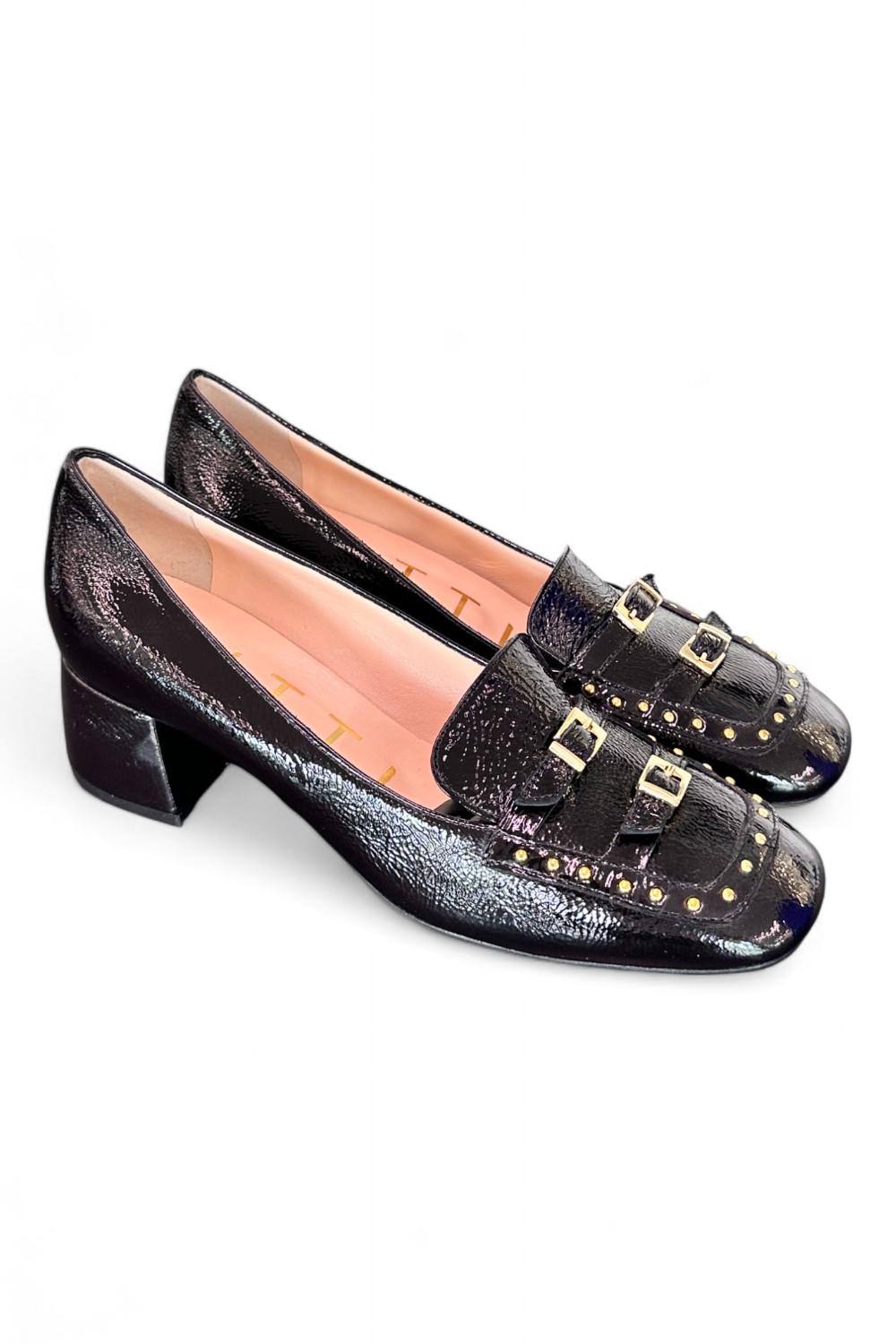 Mocassino borchie vernice nera Matteo Pitti 