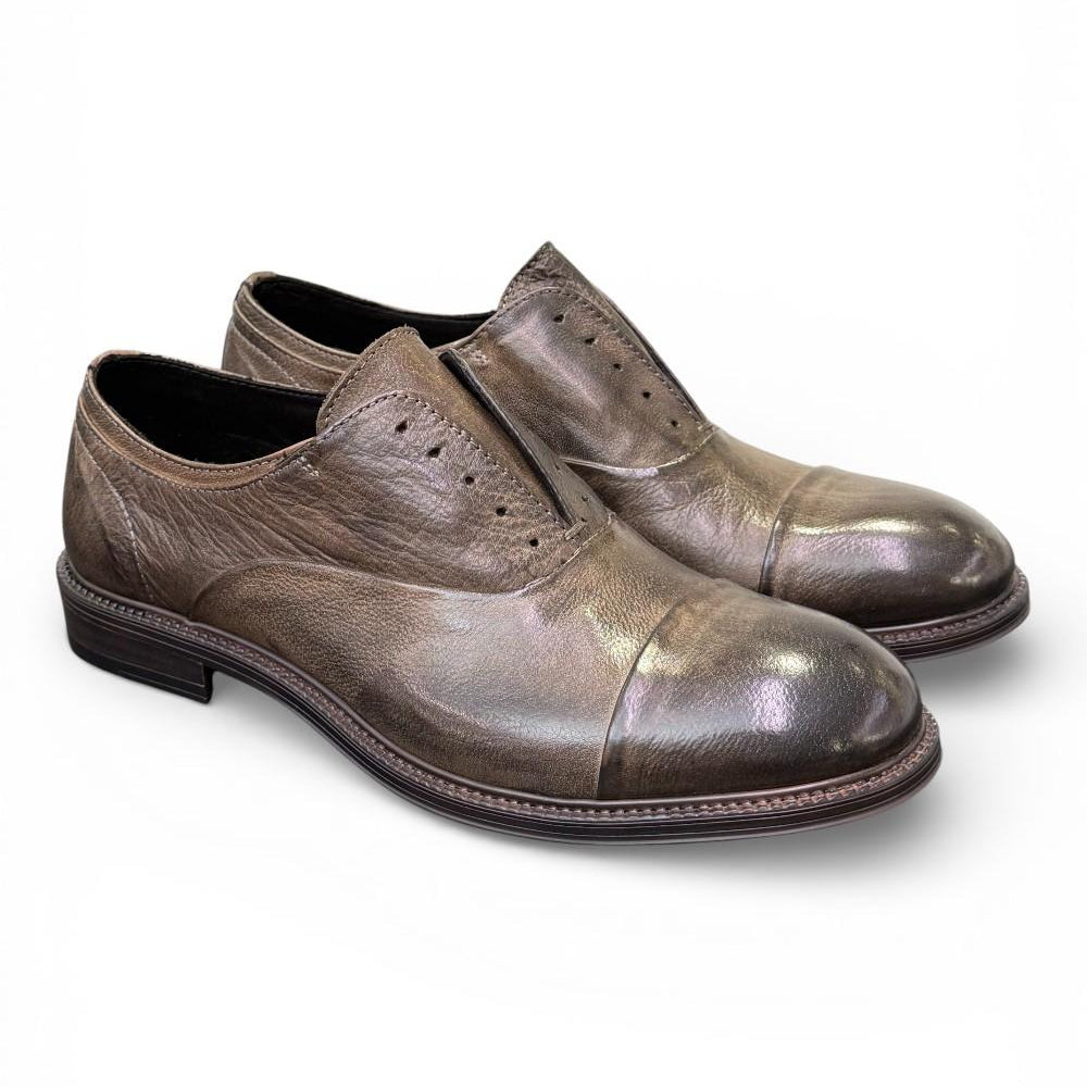 Scarpa no-laces pelle testa di moro Pawelks <BR/> 