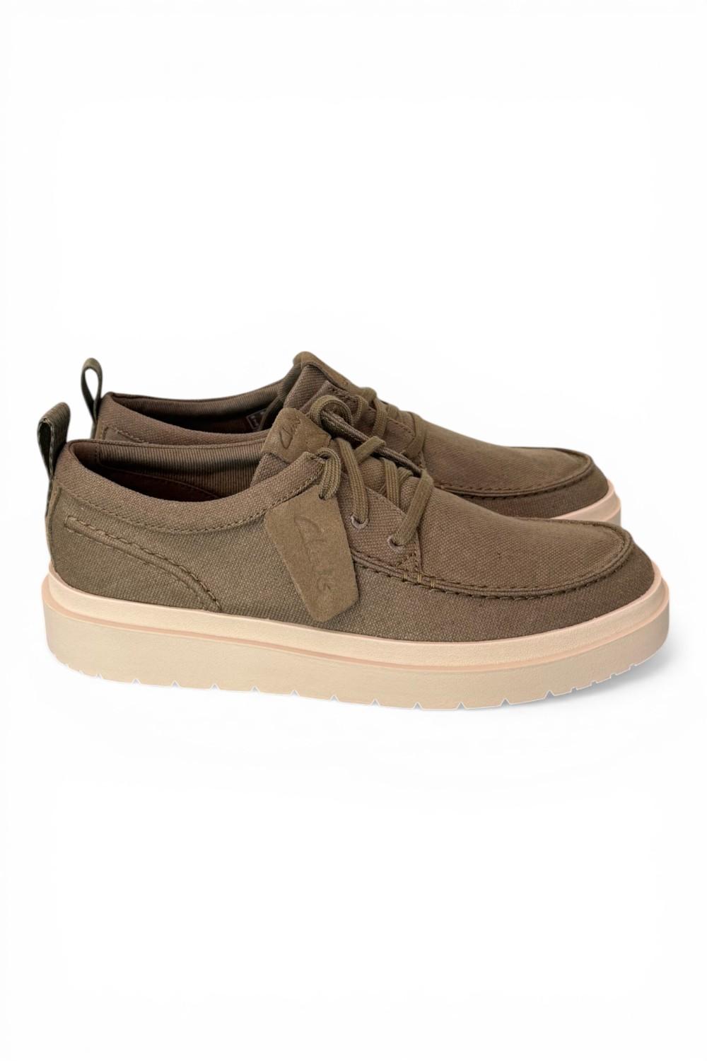 Scarpa uomo Polden Moc tela fango Clarks<BR/> 