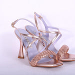 Sandalo incrocio strass rame  Albano 