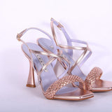 Sandalo incrocio strass rame  Albano 