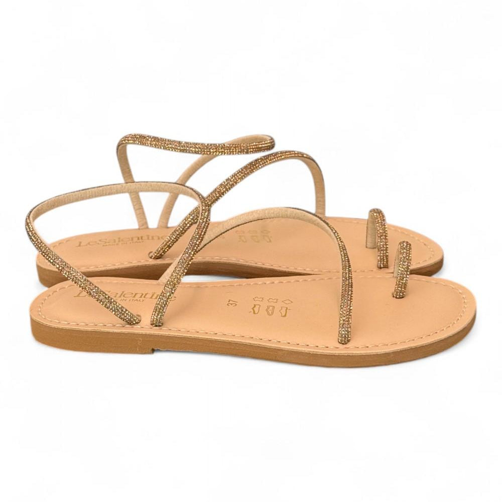 Sandalo infradito strass oro Le Salentine 