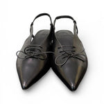 Slingback pelle nera con lacci  JVAM<BR/> 