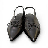 Slingback pelle nera con lacci  JVAM<BR/> 