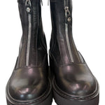 Stivaletto zip donna pelle nera Slash Cult 