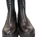 Stivaletto zip donna pelle nera Slash Cult 