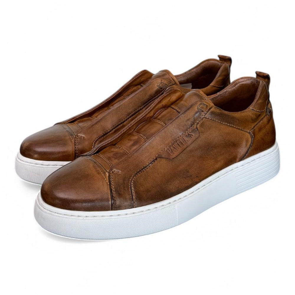 Sneaker uomo slip on pelle marrone  Pawelks 