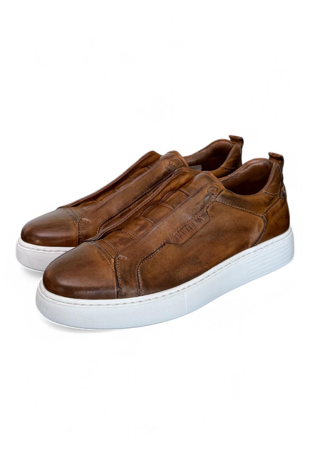 Sneaker uomo slip on pelle marrone  Pawelks 