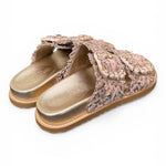Ciabatta fasce pelle intrecciata oro/rosa  Coral Bluw 