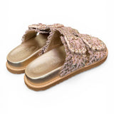 Ciabatta fasce pelle intrecciata oro/rosa  Coral Bluw 
