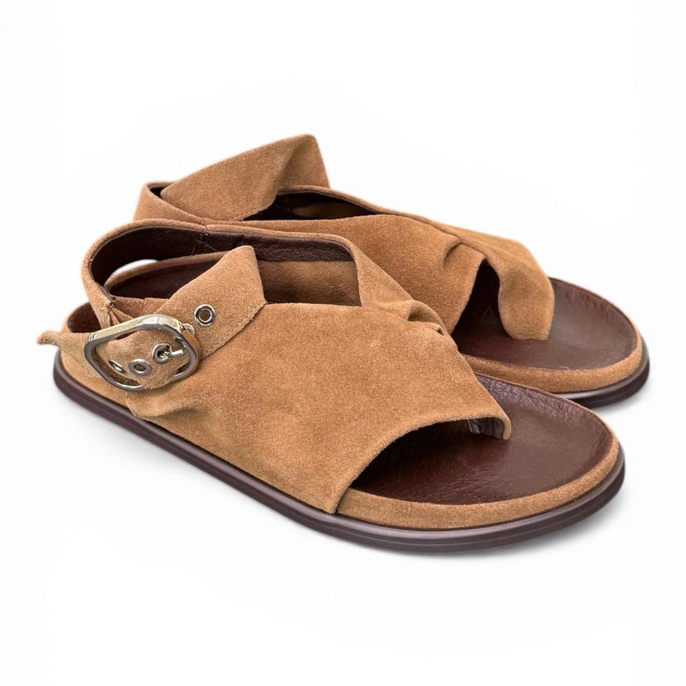 Sandalo infradito fascia suede sigaro Inuovo<BR/> 