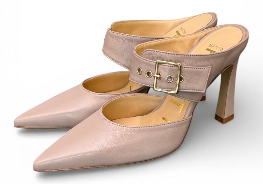 Sabot fibbia pelle Taupe Matteo Pitti 