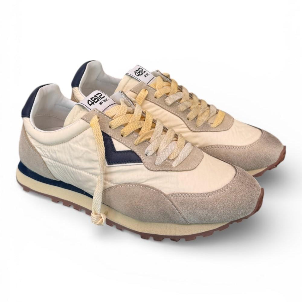 Sneaker uomo 4B12 Vintage Run beige blu 