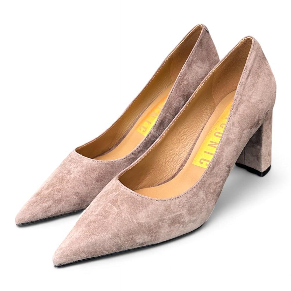Decolté suede taupe tacco grosso CHICONIC<BR/> 
