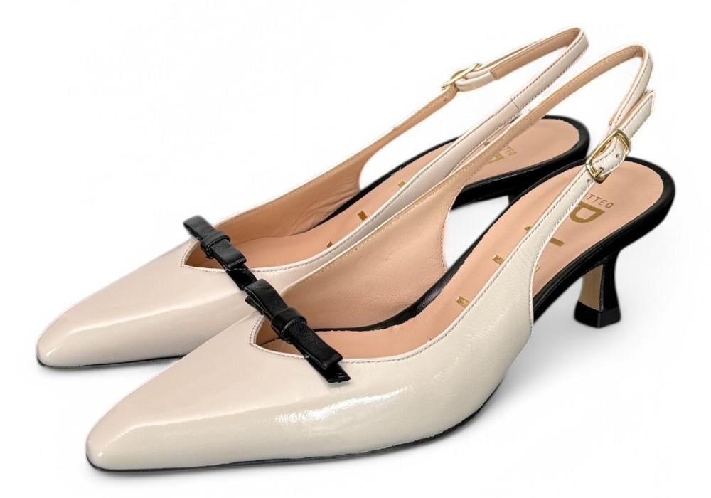 Slingback fiocco color latte Matteo Pitti 