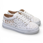 Sneaker donna pizzo bianco Stokton<BR/> 