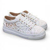 Sneaker donna pizzo bianco Stokton<BR/> 