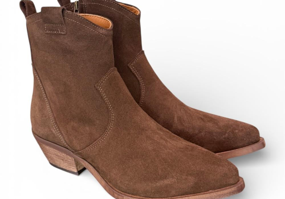 Stivaletto texano corto suede testa di moro Ranye<BR/> 