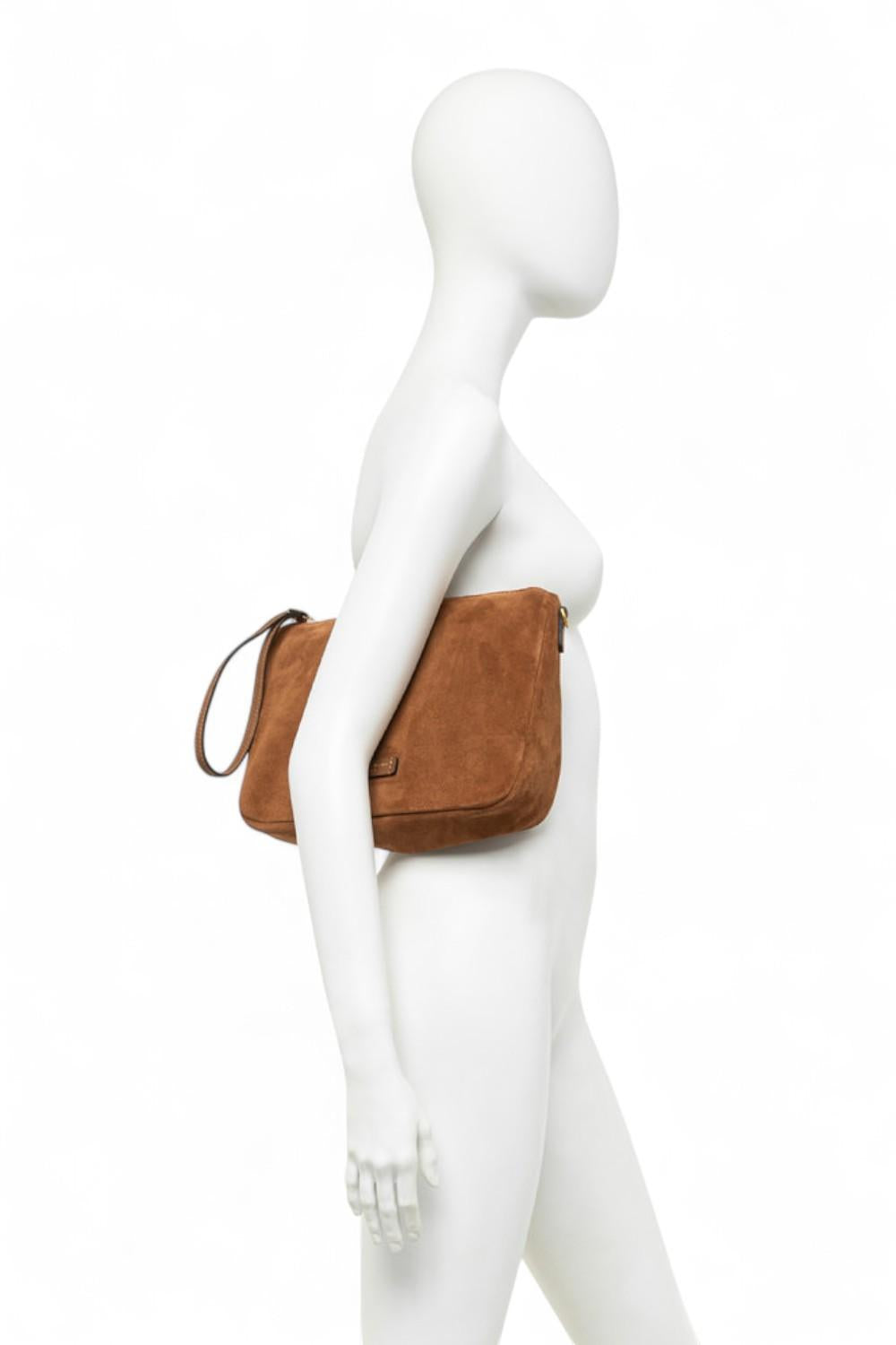 Pochette Nora suede caramello Gianni Chiarini<BR/> 