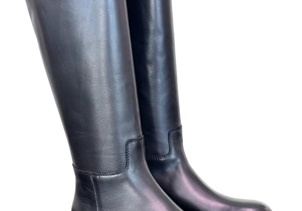 Stivale suola gomma xl  pelle nera Anima 