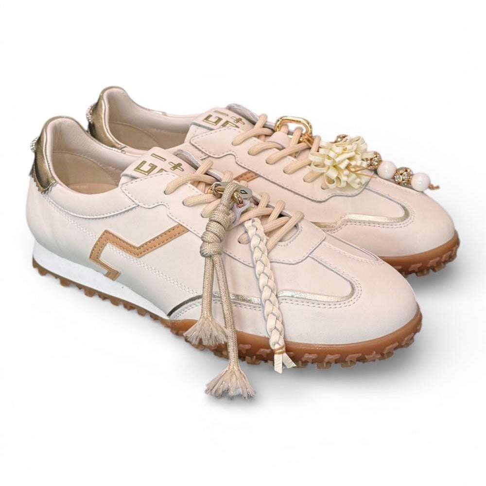 Sneaker Gioplus Cielo low pelle latte 