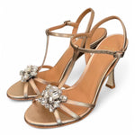 Sandalo gioiello bronzo rosato tacco 90 Chantal<BR/> <BR/> 
