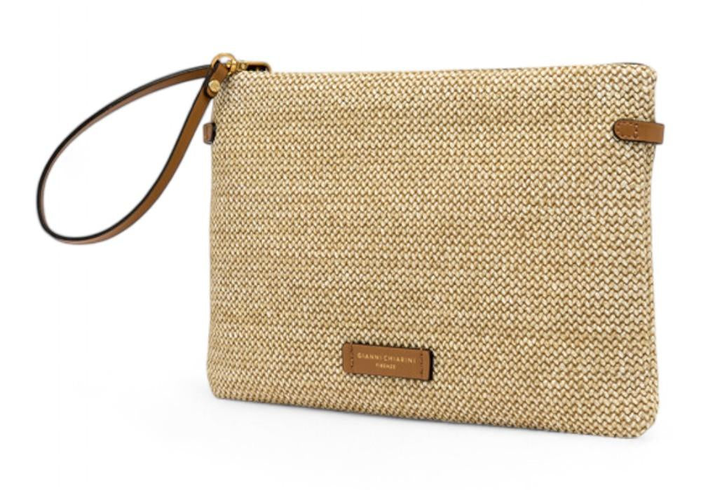 Borsa pochette Hermy rafia Gianni Chiarini<BR/> 
