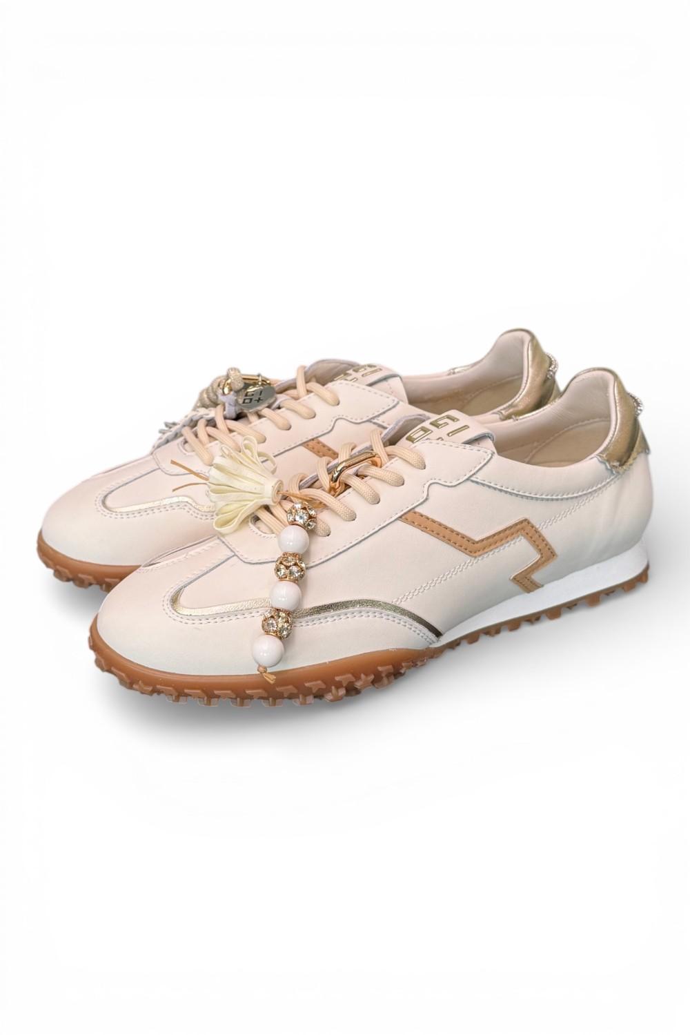 Sneaker Gioplus Cielo low pelle latte 