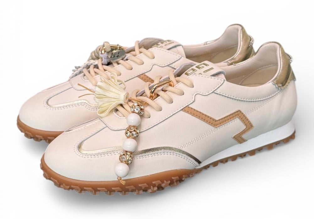 Sneaker Gioplus Cielo low pelle latte 