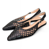 Slingback intreccio nero flat Les Autres<BR/> 