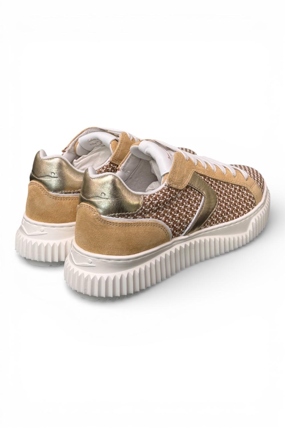 Sneaker donna Voile Blanche Lipari 1E53 tessuto beige platino 
