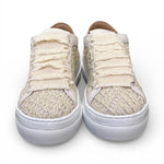 Sneaker donna uncinetto beige oro Stokton<BR/> 