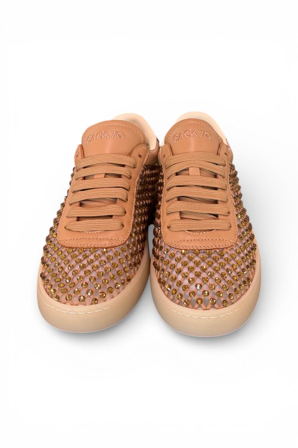 Sneaker smart strass brown Back70 